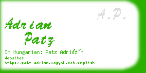 adrian patz business card